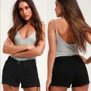 Free People black denim cutoff shorts.  Size: 29